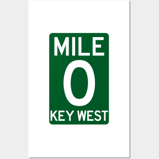 Mile 0 Key West Florida A1A Posters and Art